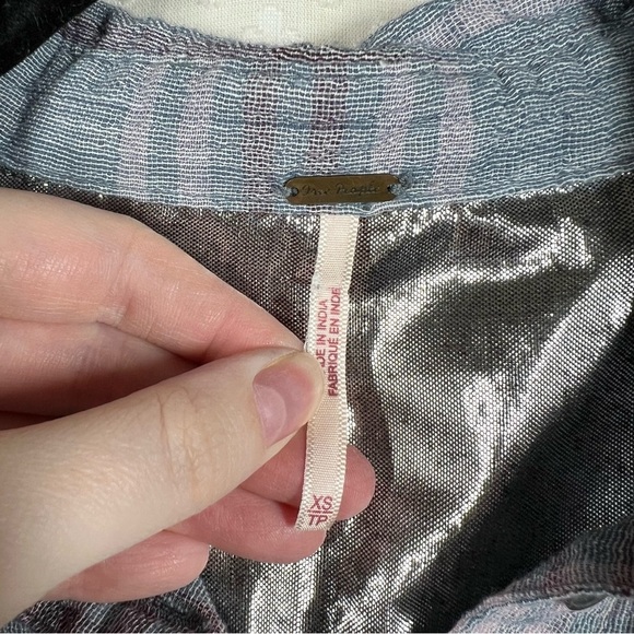 Free People Blue Cutie Plaid Button Down Top - Picture 6 of 6